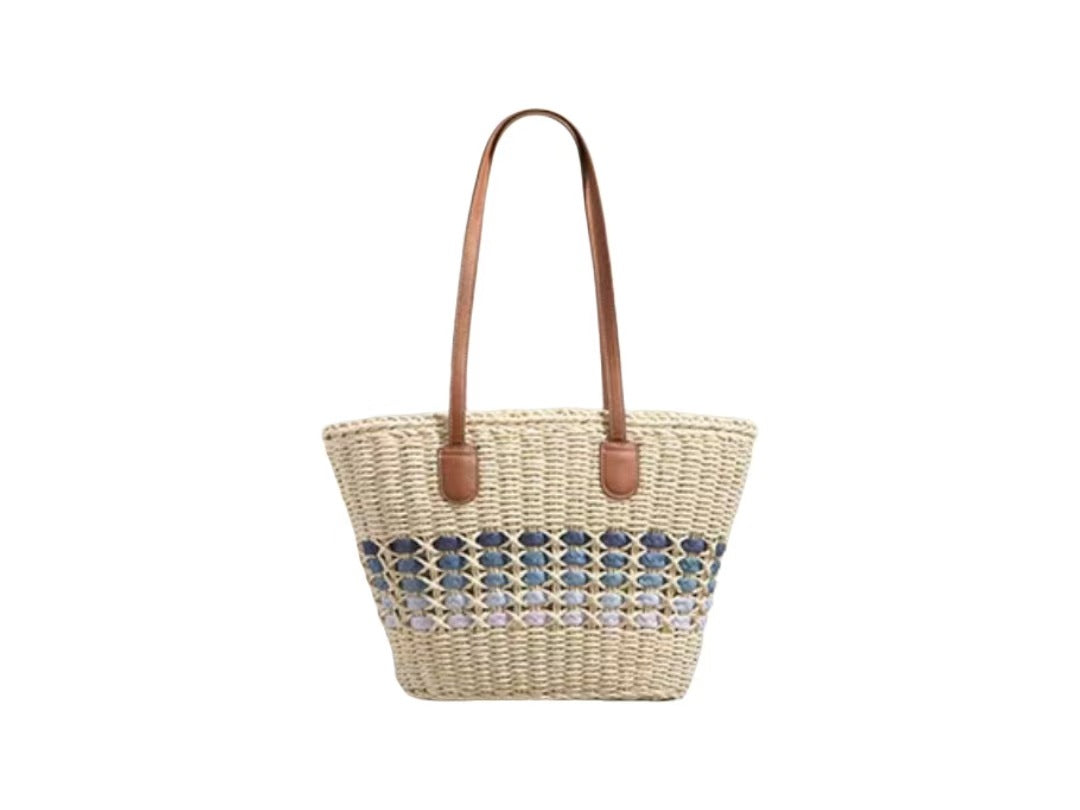 Braided handbag with elegant leather trim Bowlift