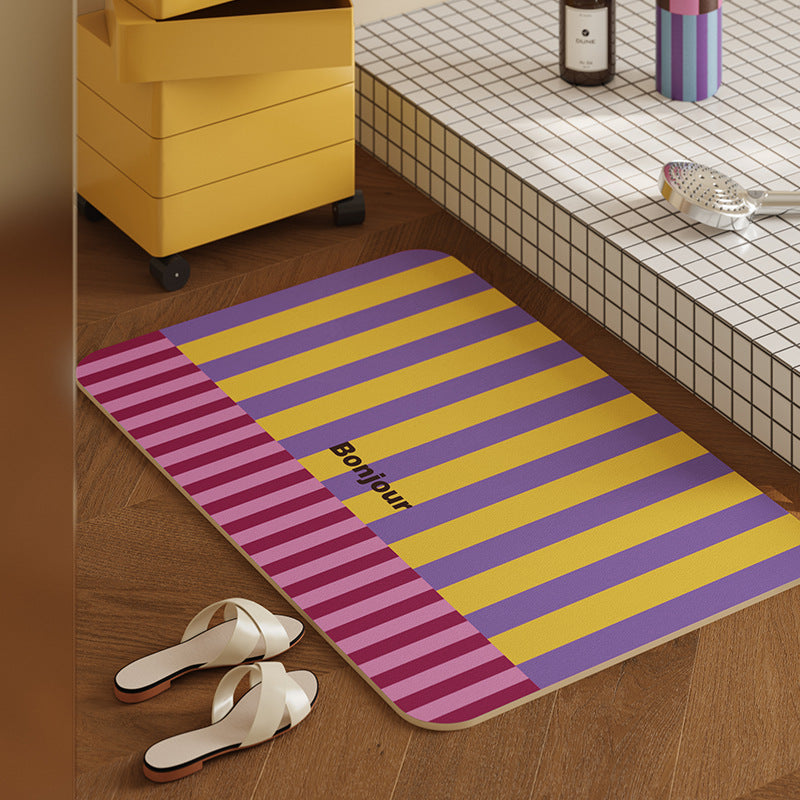 Colorful Striped Bath Mat Bowlift