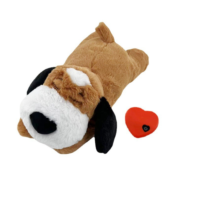 Plush heated cuddle dog pillow with heart remote control Bowlift