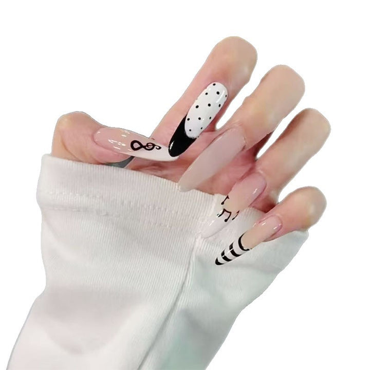 Musical Notes Themed Press-On Nail Art Set Bowlift