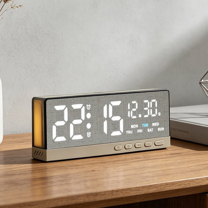 Digital Alarm Clock with Clear LED Display Bowlift