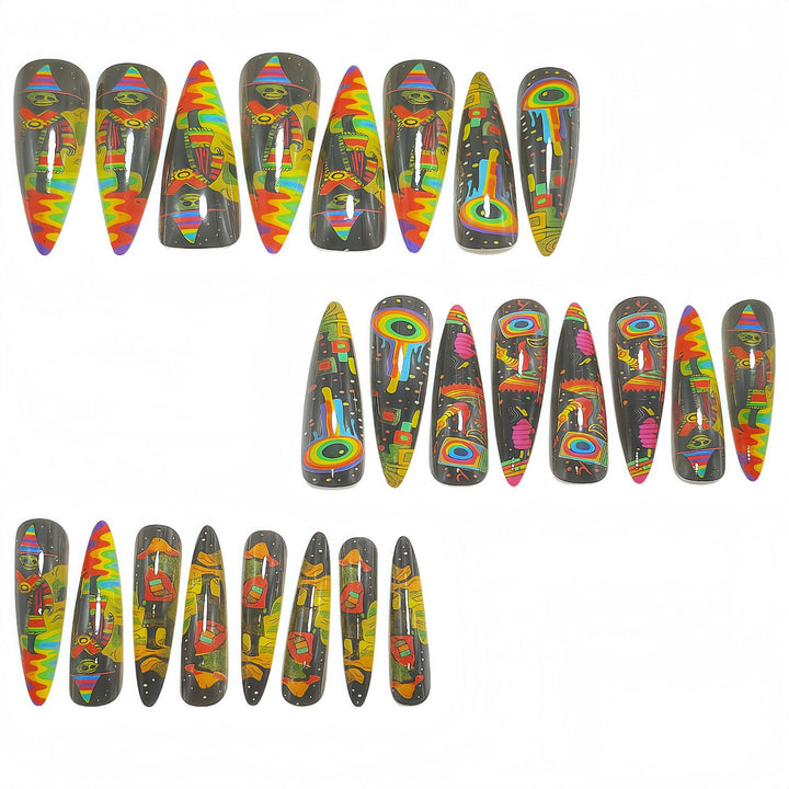 Nail art in creative tropical motif design Bowlift