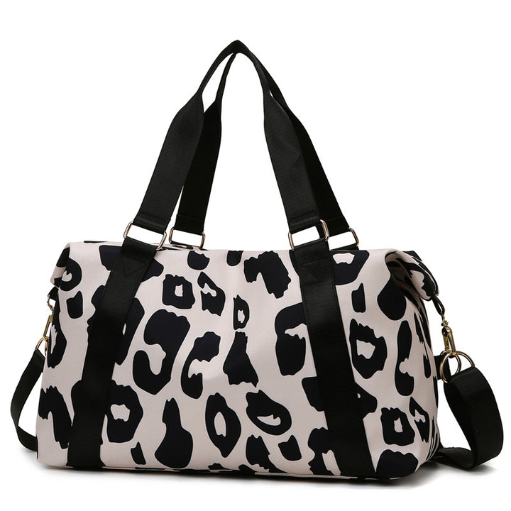 Sporty Tote Bag with Elegant Leopard Pattern Bowlift
