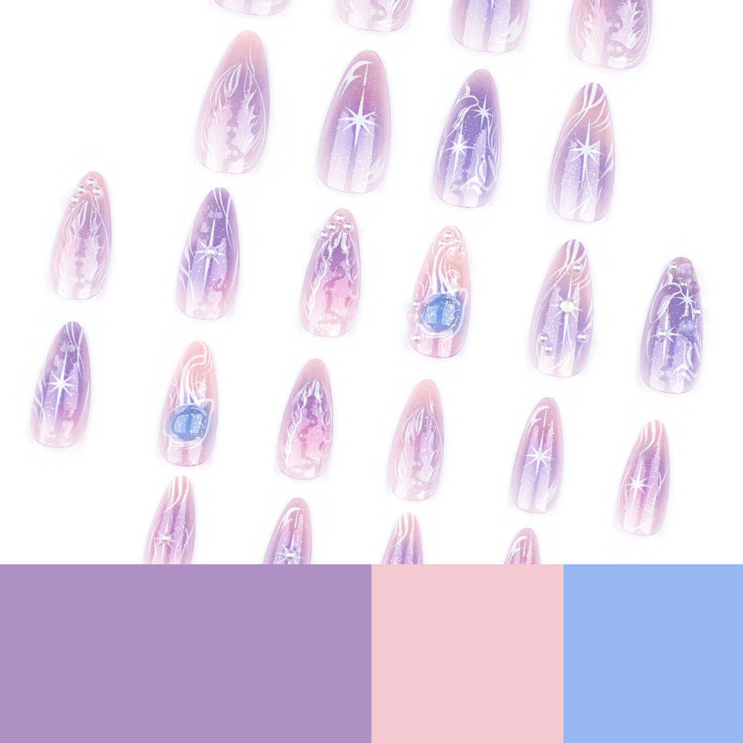 Artful nail extensions in an elegant design with gloss accents Bowlift