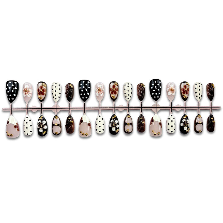 Floral Design Press-On Nail Art Bowlift