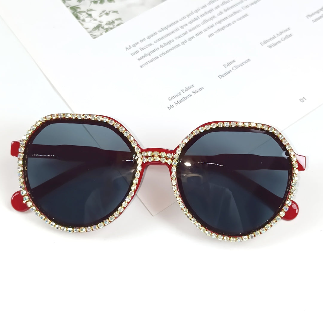 Women Glittering Oversized Sunglasses Bowlift