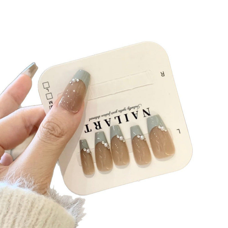 Artificial Nails Set with Glitter Design Bowlift
