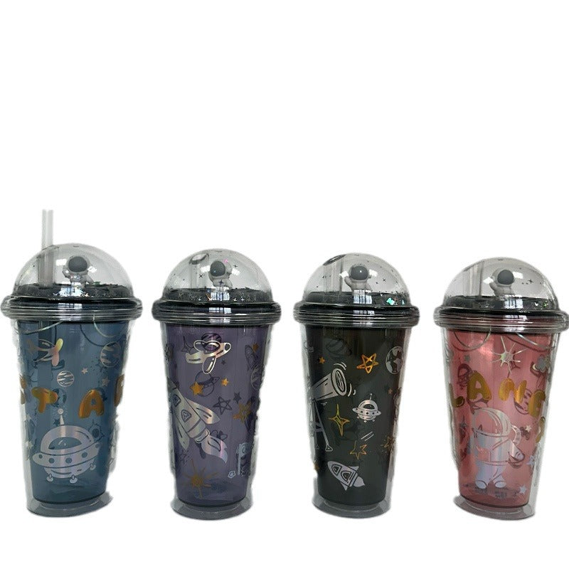 Women Insulated Water Bottle with Creative Astronaut Design Bowlift