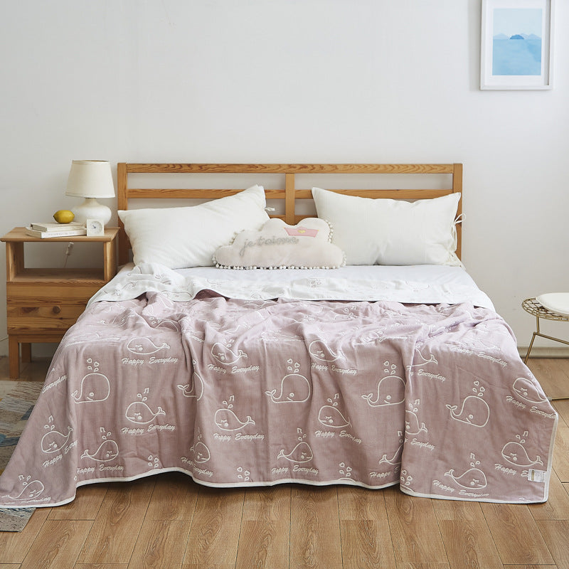 Women Elegant Blanket with Subtle Leaf Pattern Bowlift