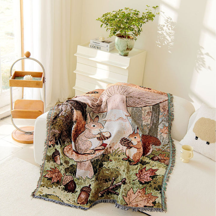 Nature-Inspired Woven Throw Blanket