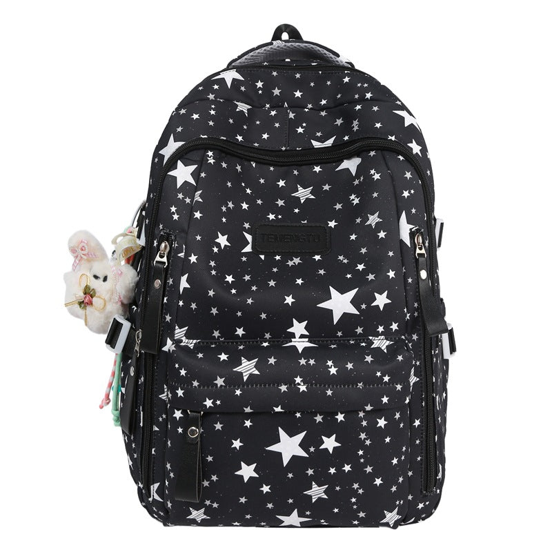 Multi-Compartt Star-Printed Backpack Bowlift