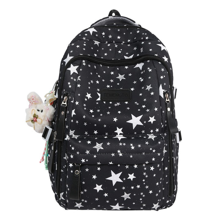 Multi-Compartt Star-Printed Backpack Bowlift