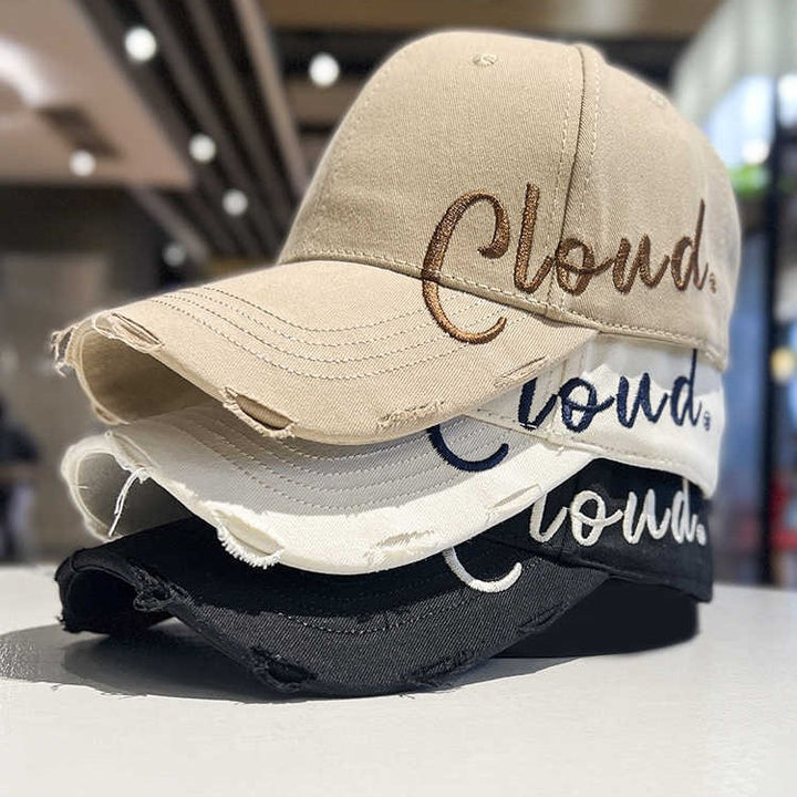 Women's Distressed Casual Cotton Baseball Cap Bowlift