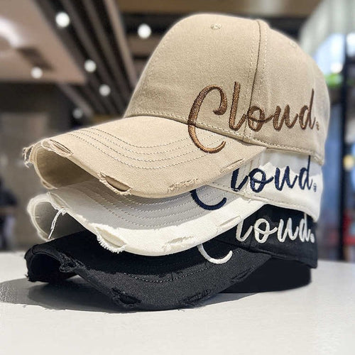 Women's Distressed Casual Cotton Baseball Cap Bowlift