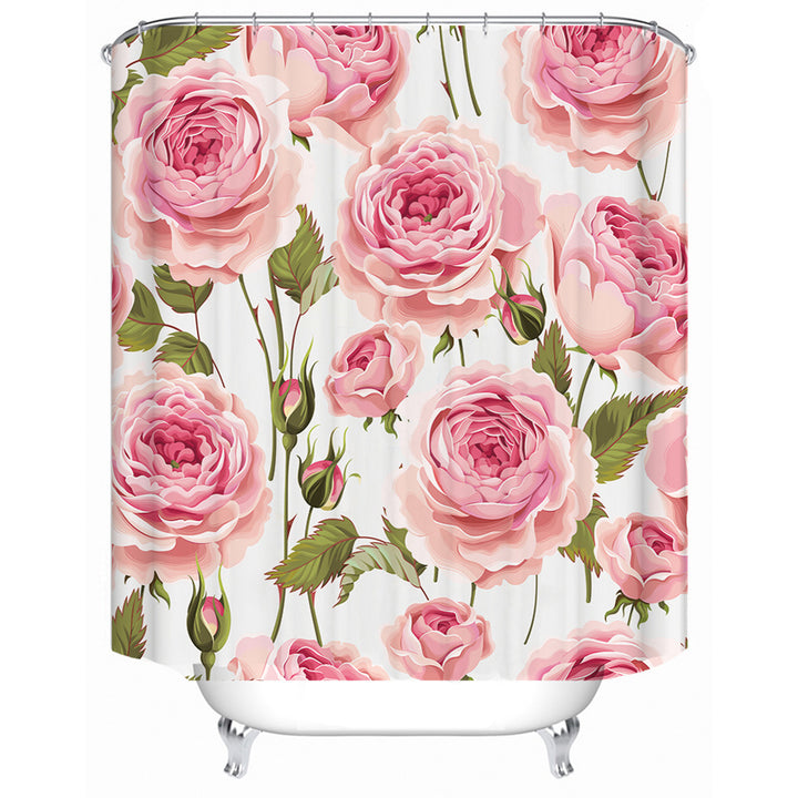 Floral Design Shower Curtain Bowlift