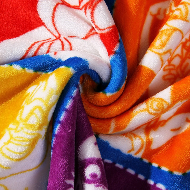 Cartoon-themed Fleece Throw Blanket