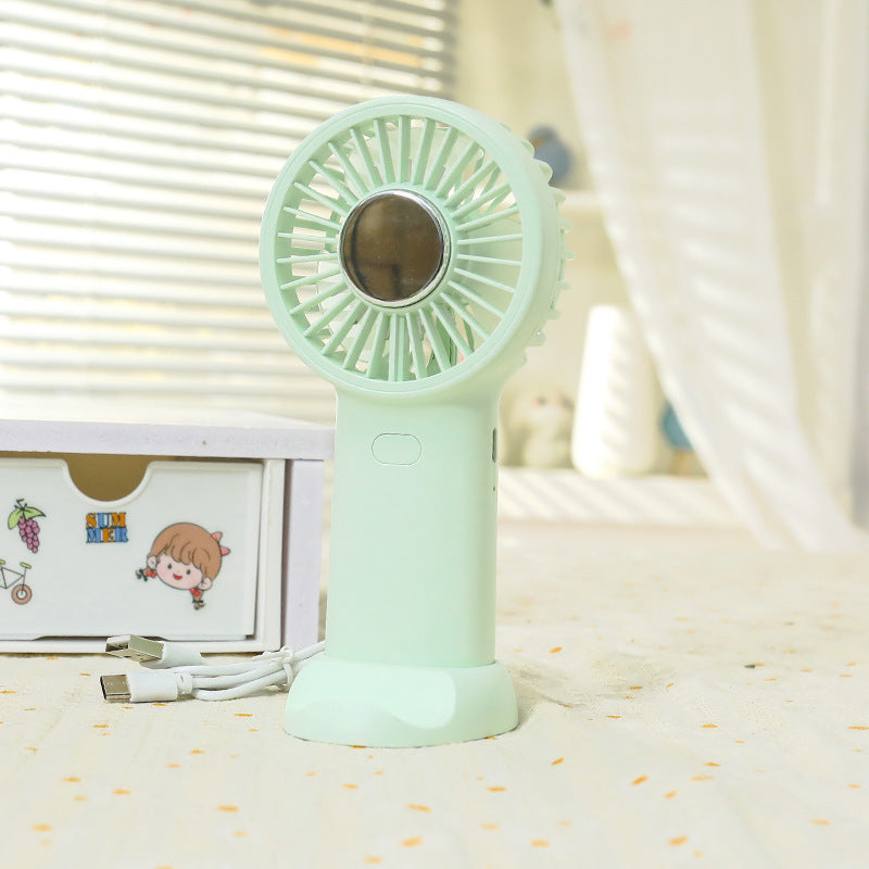 Women's Portable Hand Fan with Ergonomic Handle and USB Charging Function Bowlift