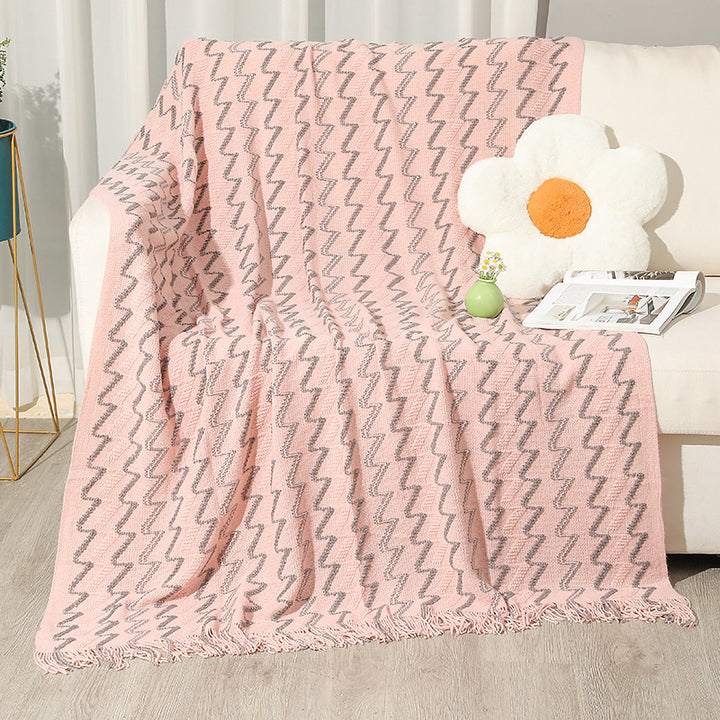 Women's Decorative Zigzag Knit Blanket Bowlift