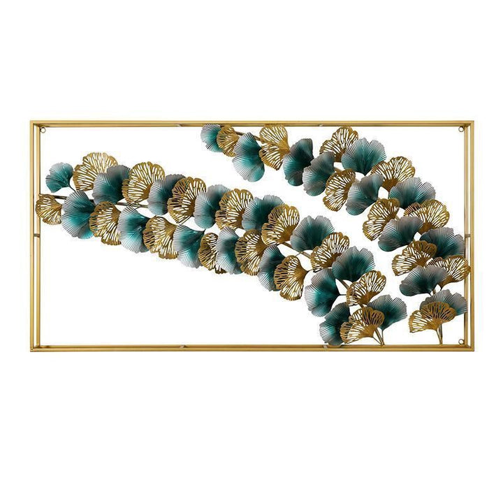 Decorative Metal Wall Art Sculpture with Ginkgo Leaf Design Bowlift 1789208504