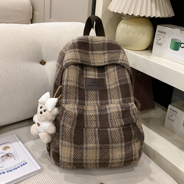 Cozy Plaid Backpack Bowlift