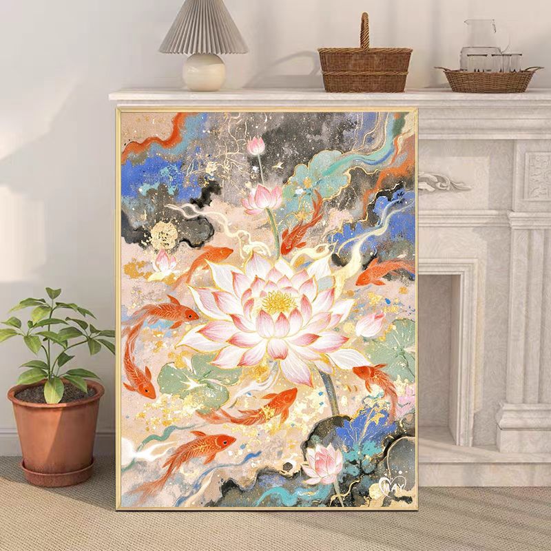 Artistic Koi Fish Canvas Wall Artwork Bowlift