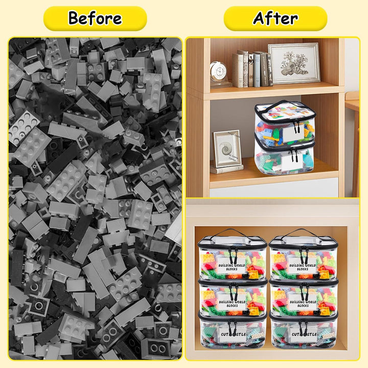 Transparent Storage Organizer for Building Blocks Bowlift