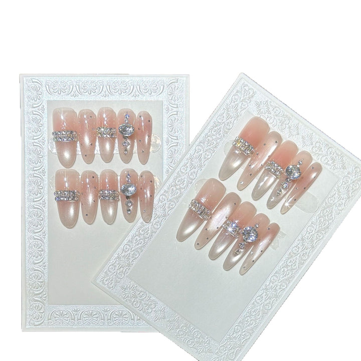 Premium Rhinestone-Embellished Stiletto Press-On Nails Bowlift