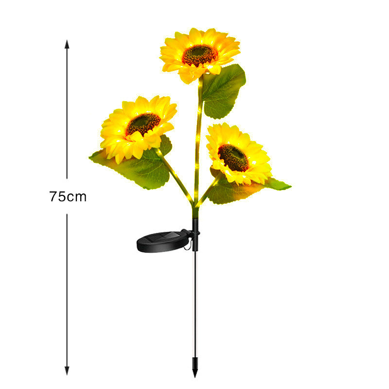Solar-Powered Outdoor Garden Stake Lights With Realistic Sunflower Blooms And Waterproof Solar Controller Bowlift