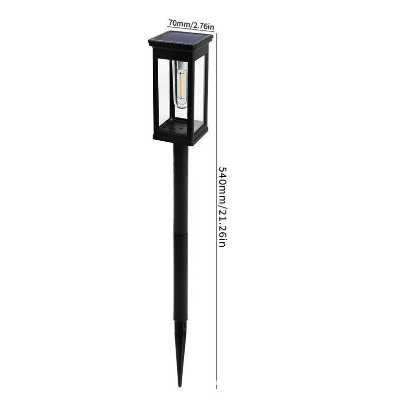 Solar LED Garden Stake Lantern with COB Bulb and Spike Mount Bowlift