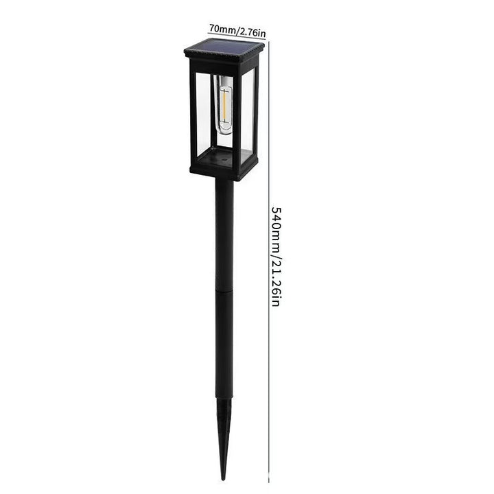 Solar LED Garden Stake Lantern with COB Bulb and Spike Mount Bowlift