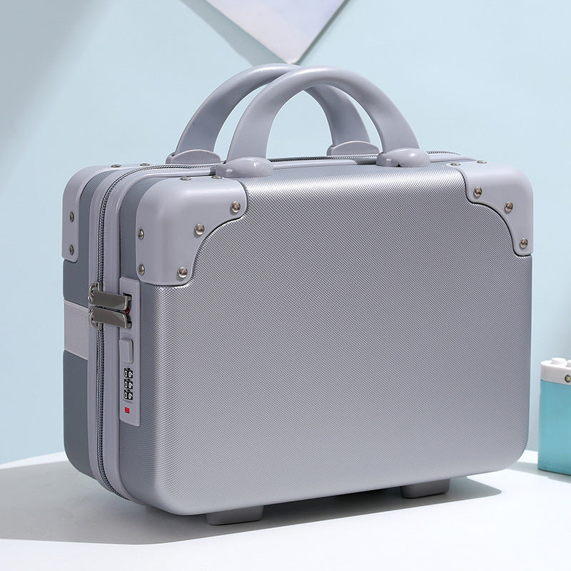 hard-shell vanity carry cosmetic case with reinforced corners and combination lock Bowlift
