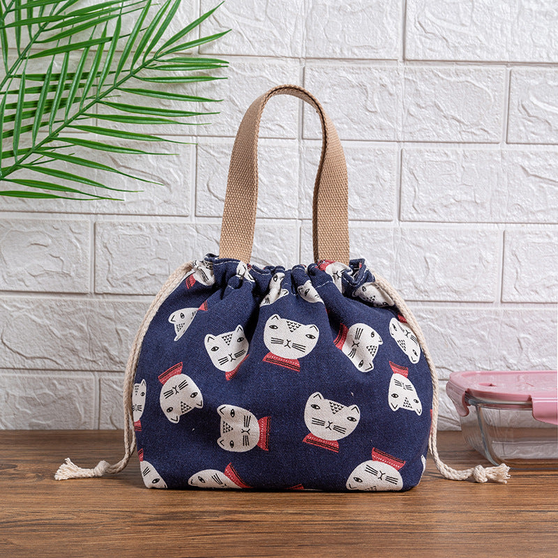 Drawstring Cat-Themed Storage Bag Bowlift