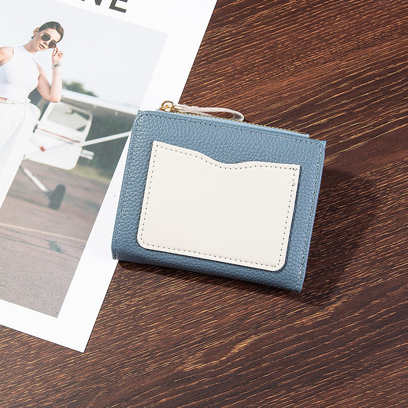 Compact Textured Zipper Wallet Bowlift