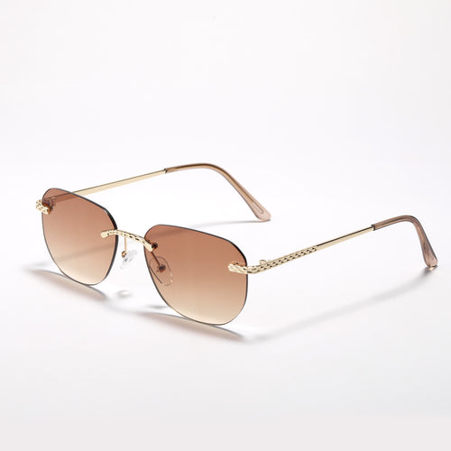 Women's Casual Oversized Sunglasses with Elegant Metal Frame Bowlift