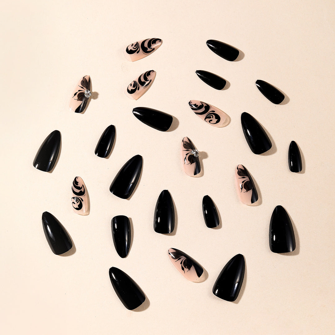 Elegant Gothic Stiletto Nail Art Extensions Bowlift