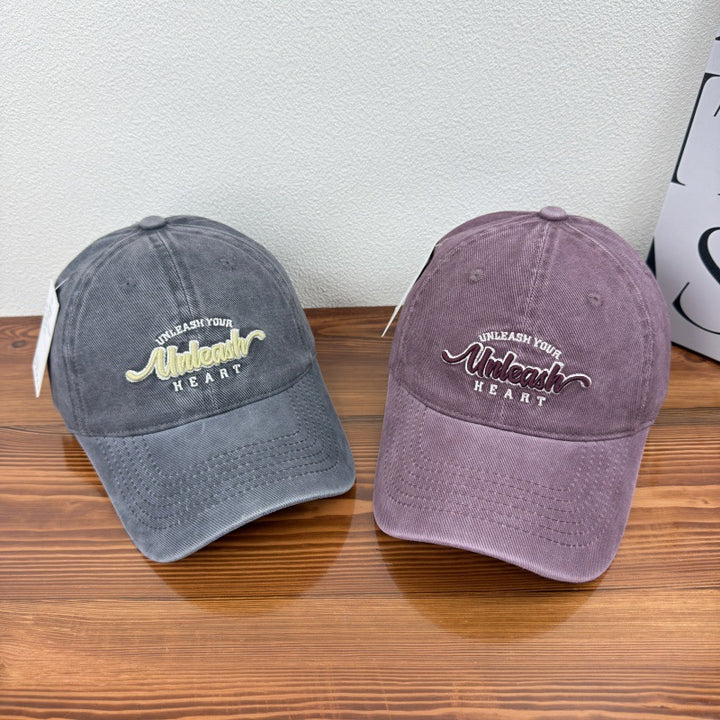 Women's Embroidered Heart Graphic Baseball Cap Bowlift