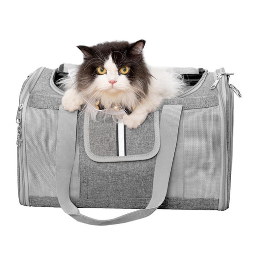 Pet carrier bag with breathable mesh inserts Bowlift