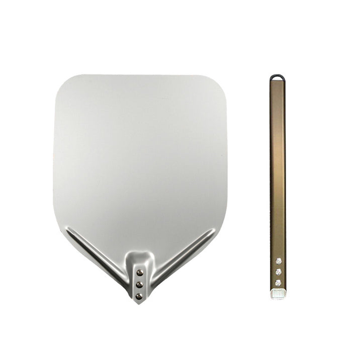 extra-long wooden handled aluminum pizza peel with flat square paddle Bowlift