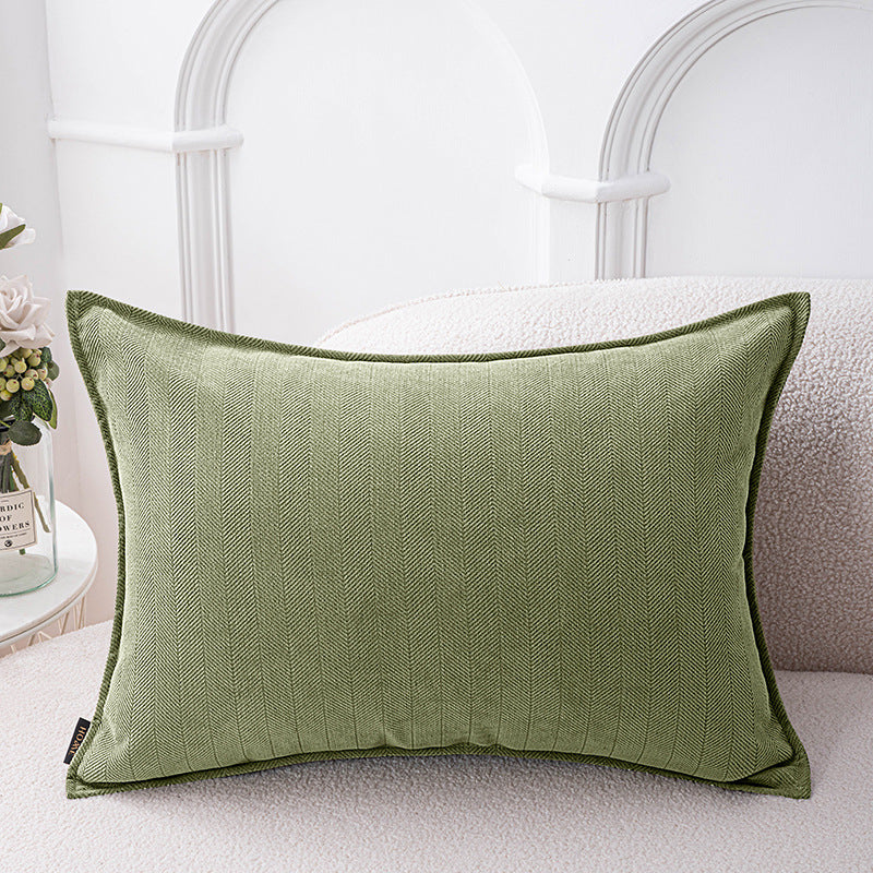Decorative Herringbone Texture Cushion Cover with Piped Edge Bowlift
