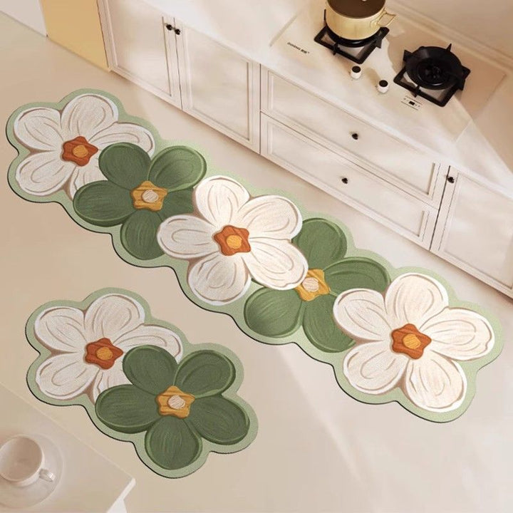 Floral Pattern Decorative Runner Mat