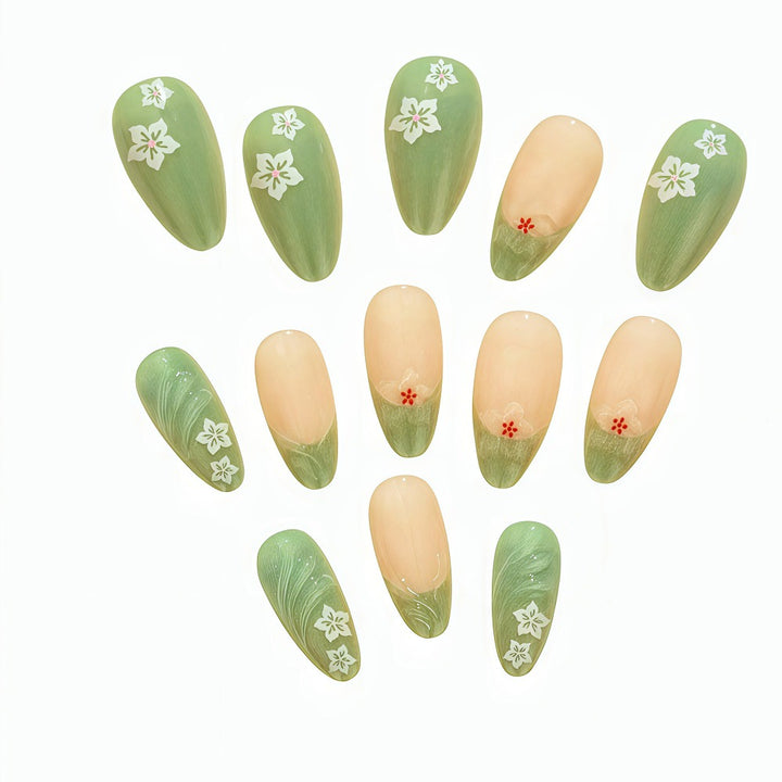 Artificial Nails Set with Filigree Flower Patterns Bowlift