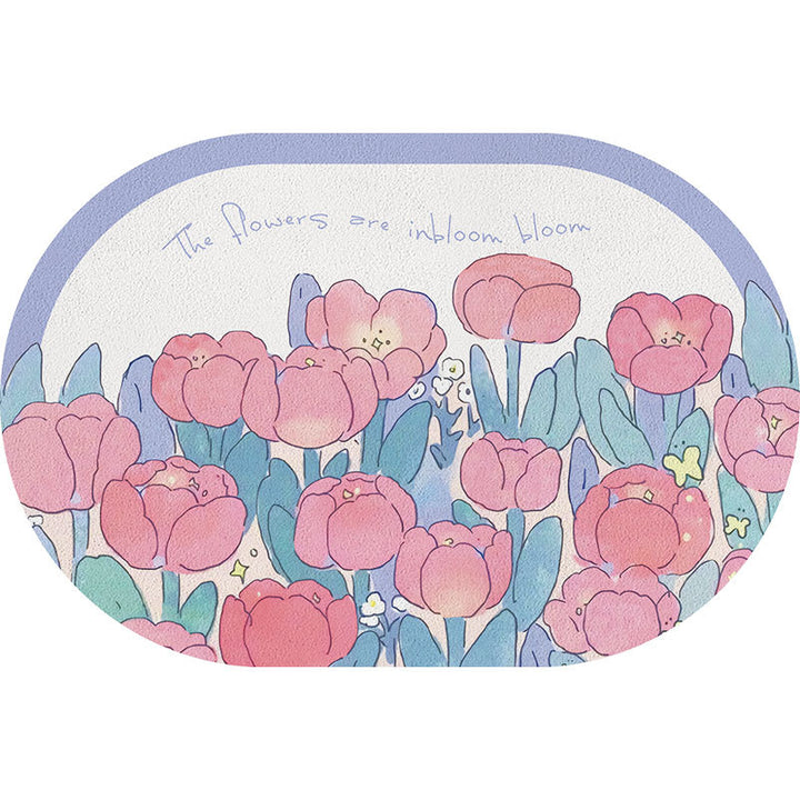 Floral Cartoon Bath Mat