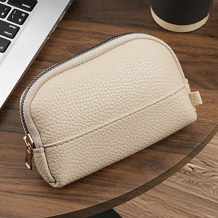 Premium Leather Zippered Cosmetic Pouch Bowlift
