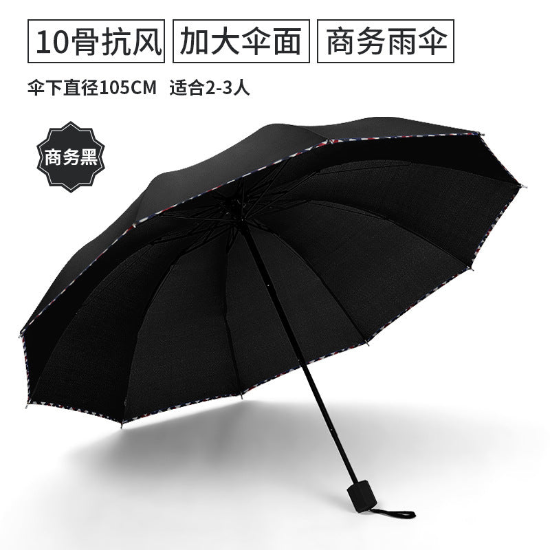Women's Folding Umbrella with Ergonomic and Elegant Handle Bowlift