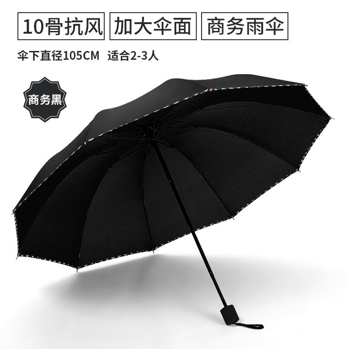 Women's Folding Umbrella with Ergonomic and Elegant Handle Bowlift