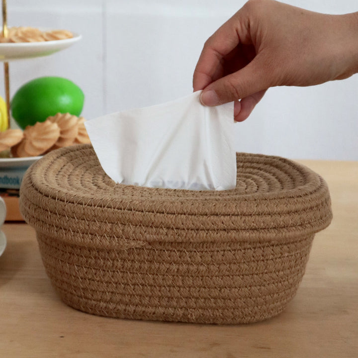 Elegant storage basket made of woven natural material Bowlift