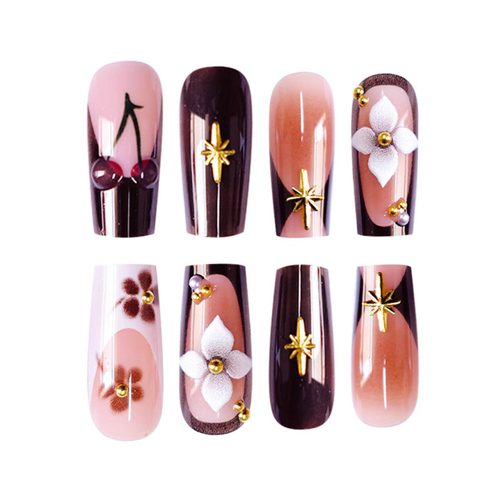 Decorative Long Acrylic Nail Art Bowlift