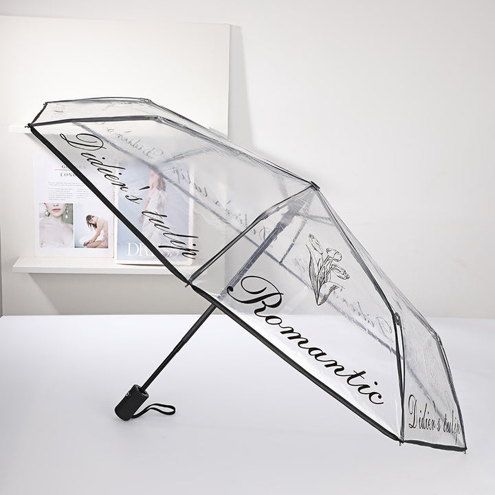 Ladies elegant transparent umbrella with romantic design Bowlift
