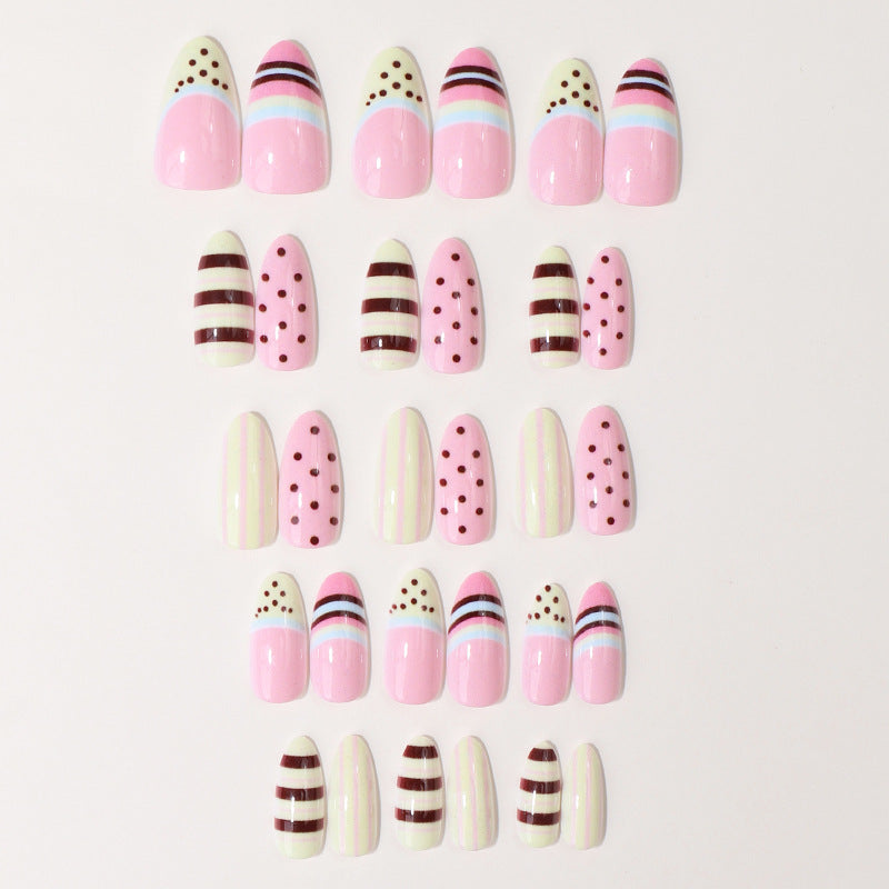 Artistic Patterned Press-On Nail Set Bowlift