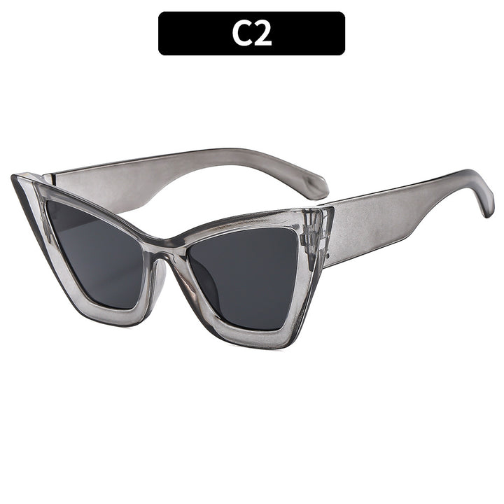 Cat-Eye Sunglasses with Geometric Frame